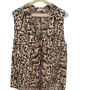 Babaton Aritzia women’s top, new with tags, leopard, buttons, size large